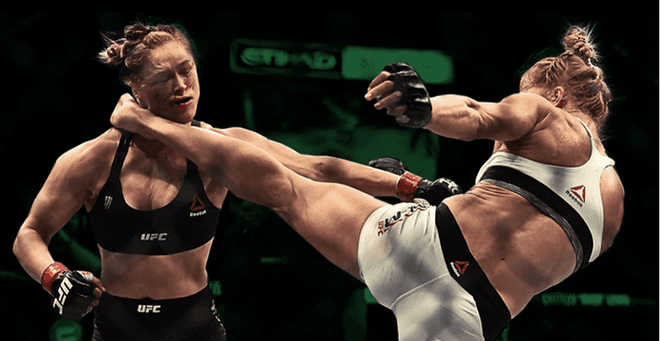 Holly Holm vs Ronda Rousey at UFC championship event Holly Holm vs Ronda Rousey at UFC championship event