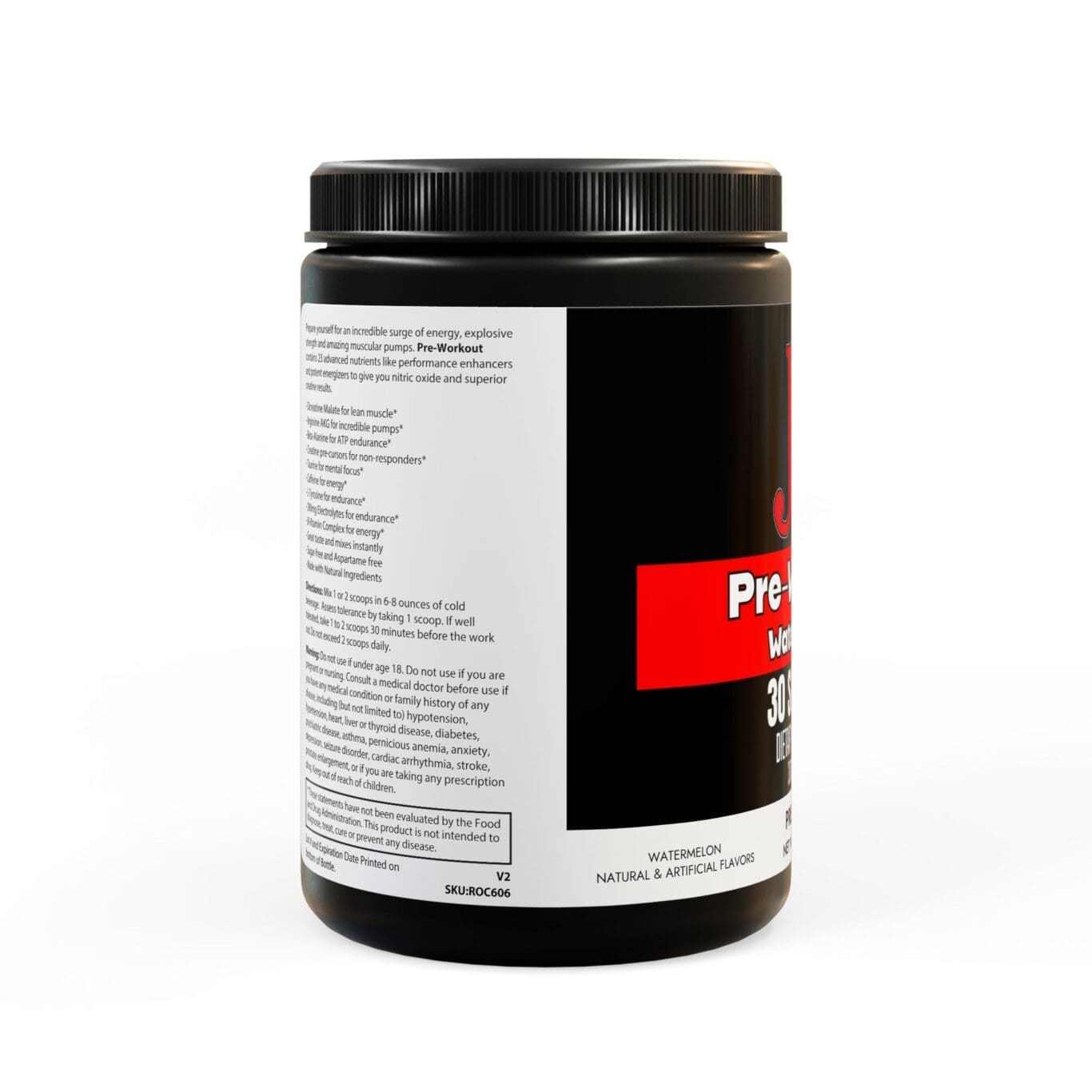 Pre-Workout Supplement, Watermelon (300g, 10.58oz) - Image 2